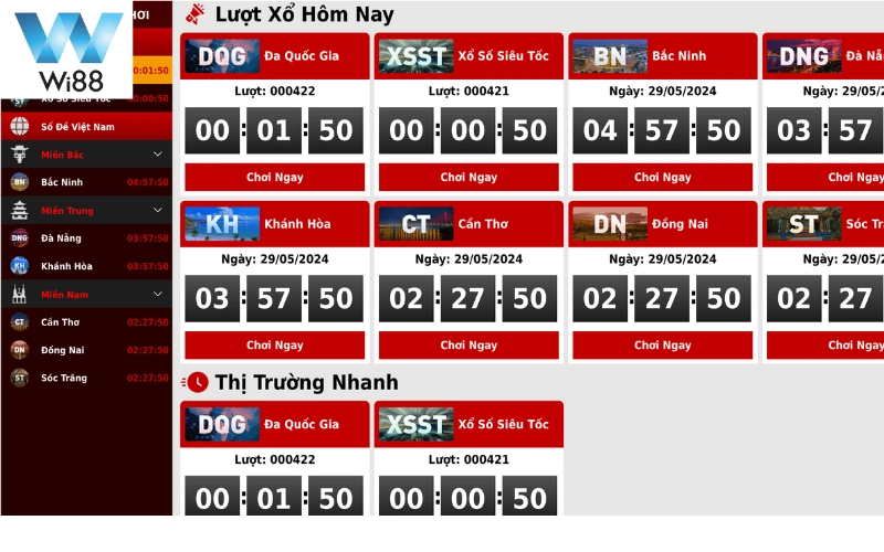 Tỷ lệ cược Xổ số WI88